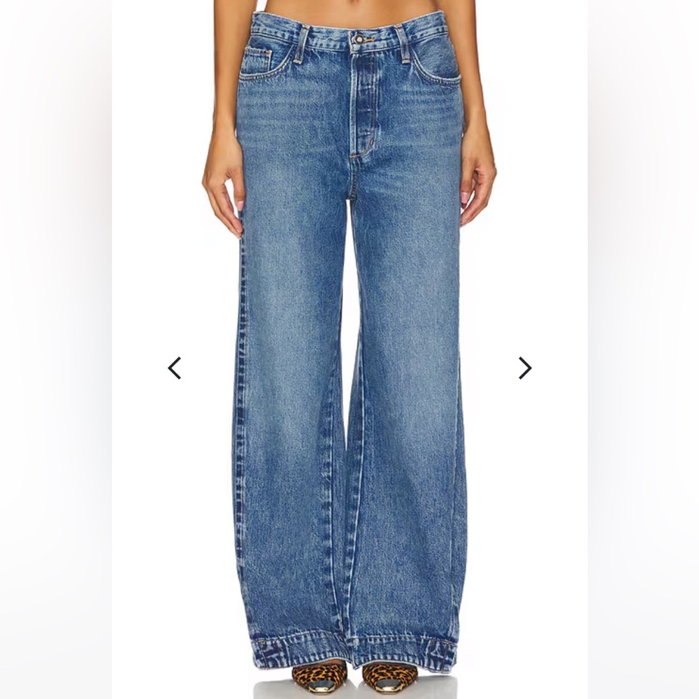 Favorite Daughter The Oliver Ultimate Baggy Wide Leg Jeans Sz 24 Button Austin - Picture 2 of 14